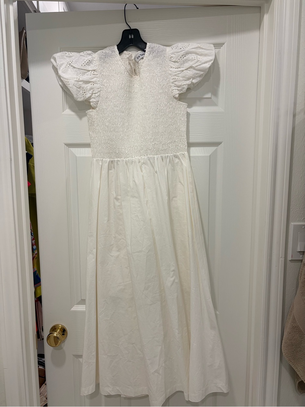 En Saison White Puff-Sleeve Maxi Dress